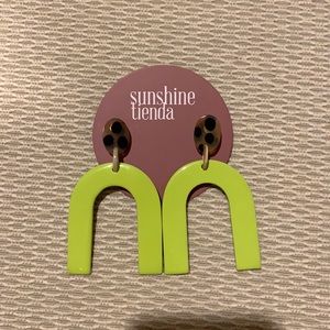 Sunshine Tienda key lime horseshoe earrings